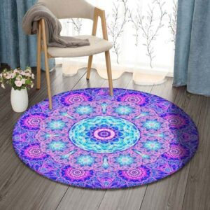 Astral Shield Round Carpet Floor Rug Living Room Bedroom Decor Round Area Rug Carpet