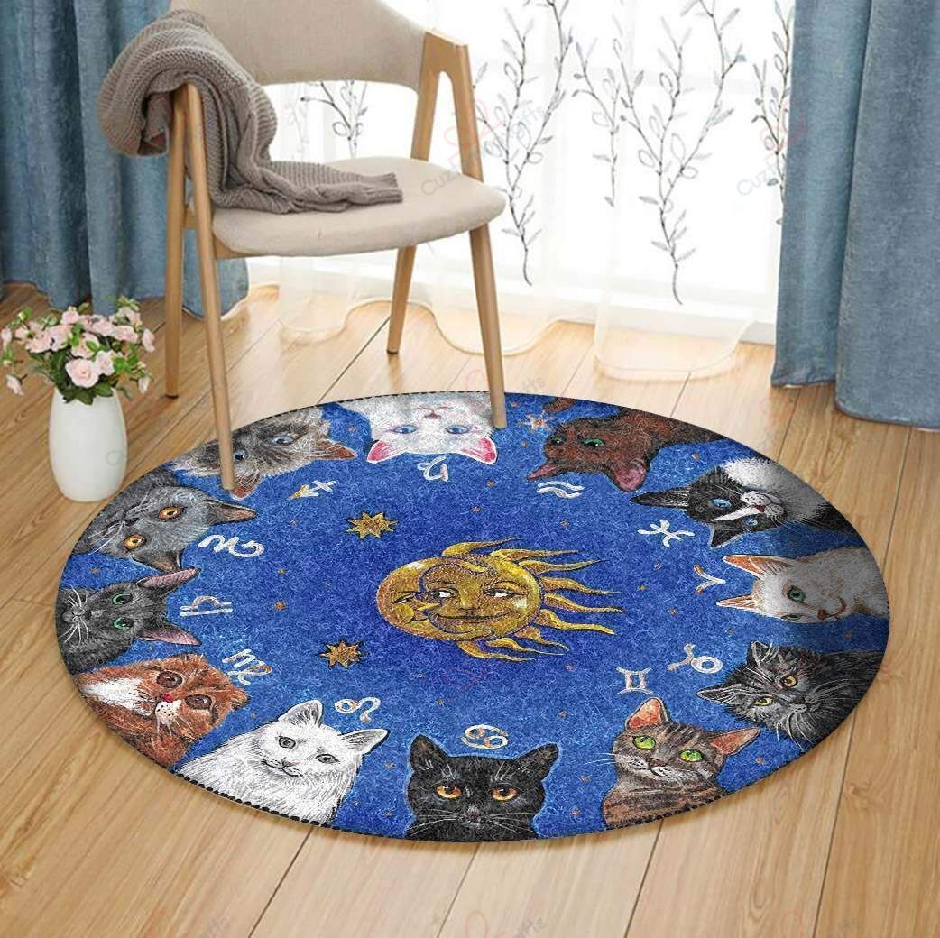 Astrological Cats Round Carpet Floor Rug Living Room Bedroom Decor Round Area Rug Carpet Astrological Cats Round Carpet Floor Rug Living Room Bedroom Decor Round Area Rug Carpet
