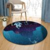 Astronaut And Scuba Diving Round Carpet Floor Rug Living Room Bedroom Decor Round Area Rug Carpet