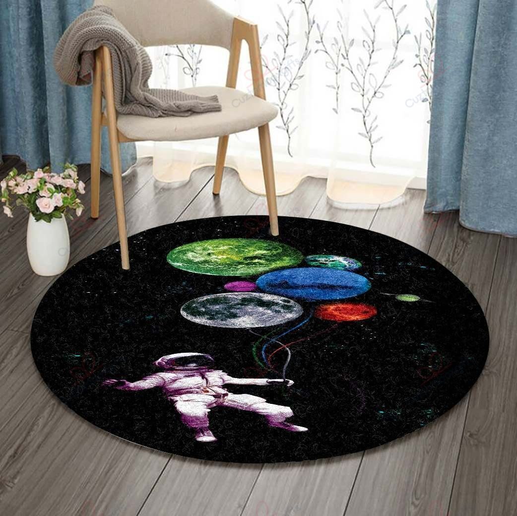 Astronaut Balloon Planet Round Carpet Floor Rug Living Room Bedroom Decor Round Area Rug Carpet Astronaut Balloon Planet Round Carpet Floor Rug Living Room Bedroom Decor Round Area Rug Carpet