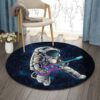 Astronaut Guitar Round Carpet Floor Rug Living Room Bedroom Decor Round Area Rug Carpet