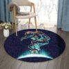 Astronaut Skateboarding Round Carpet Floor Rug Living Room Bedroom Decor Round Area Rug Carpet