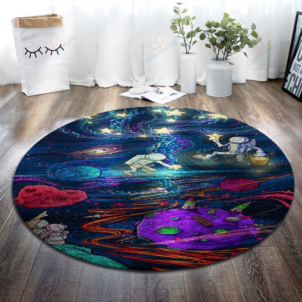 Astronauts Universe Round Carpet Floor Rug Living Room Bedroom Decor Round Area Rug Carpet Astronauts Universe Round Carpet Floor Rug Living Room Bedroom Decor Round Area Rug Carpet