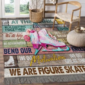 At This Rink We Are Figure Skaters Rug Sport Decor Gift Floor Decor Living Room Carpet Rug Area Rug - 681862c4b9b9