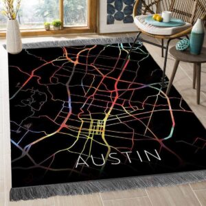 Austin Texass Map 2 Rug Sport Decor Gift Floor Decor Living Room Carpet Rug Area Rug - 98a0160f7693