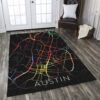 Austin Texass Map 2 Rug Sport Decor Gift Floor Decor Living Room Carpet Rug Area Rug - ad49f2549c33