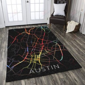Austin Texass Map 2 Rug Sport Decor Gift Floor Decor Living Room Carpet Rug Area Rug - ad49f2549c33