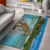 Australia Kangaroo Area Rug On The Beach Rug Sport Decor Gift Floor Decor Living Room Carpet Rug Area Rug - 8b6599c1cdf6