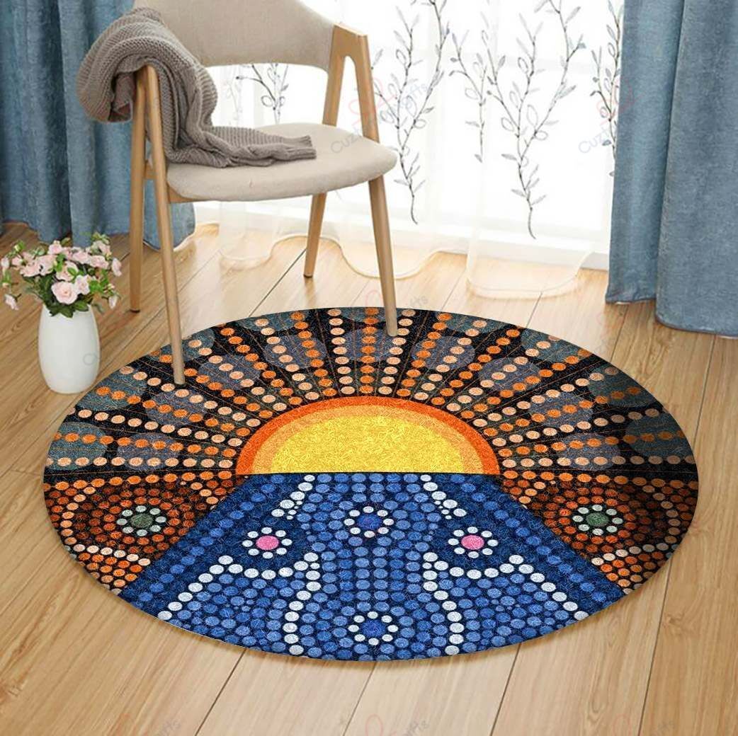 Australian Aboriginal Round Carpet Floor Rug Living Room Bedroom Decor Round Area Rug Carpet Australian Aboriginal Round Carpet Floor Rug Living Room Bedroom Decor Round Area Rug Carpet