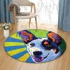 Australian Kelpie Round Carpet Floor Rug Living Room Bedroom Decor Round Area Rug Carpet