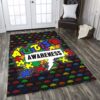 Autism Awareness Colorful Rug Sport Decor Gift Floor Decor Living Room Carpet Rug Area Rug - 649cb5502b9a