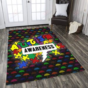 Autism Awareness Colorful Rug Sport Decor Gift Floor Decor Living Room Carpet Rug Area Rug - 649cb5502b9a