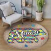 Autism Awareness Elephant Mama Round Carpet Floor Rug Living Room Bedroom Decor Round Area Rug Carpet