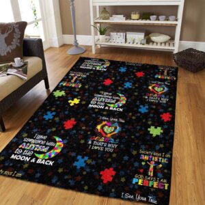 Autism Awareness I See Your True Color And Thats Why I Love You Rug Sport Decor Gift Floor Decor Living Room Carpet Rug Area Rug - 72a340173e3c