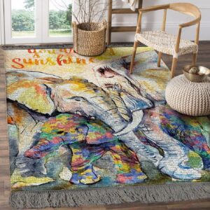Autism Elephant You Are My Sunshine Rug Sport Decor Gift Floor Decor Living Room Carpet Rug Area Rug - 914182ad7503