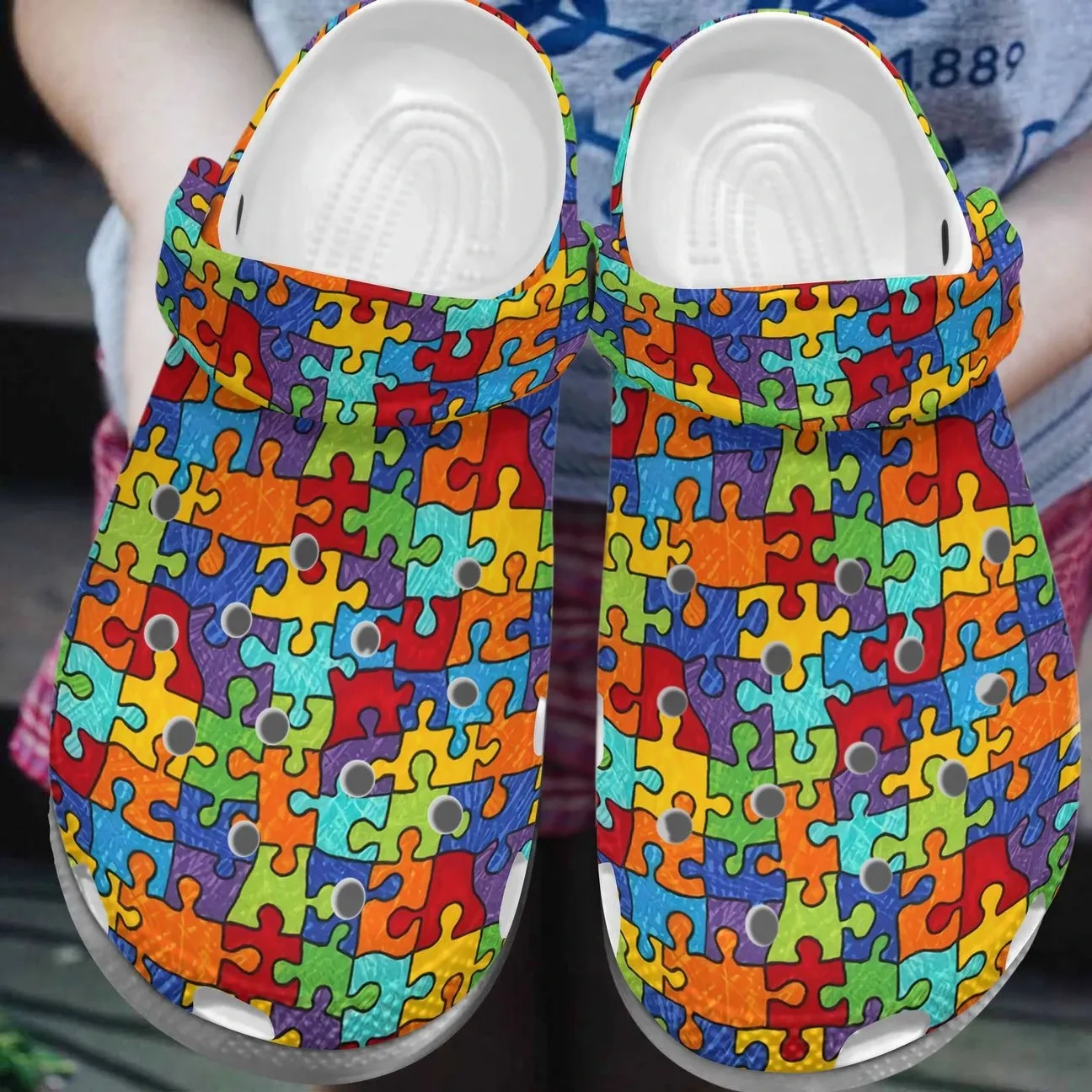 Autism Personalize Clog Custom Crocs Fashionstyle Comfortable For Women Men Kid Print 3D Whitesole Autism 123 Autism Personalize Clog Custom Crocs Fashionstyle Comfortable For Women Men Kid Print 3D Whitesole Autism 123