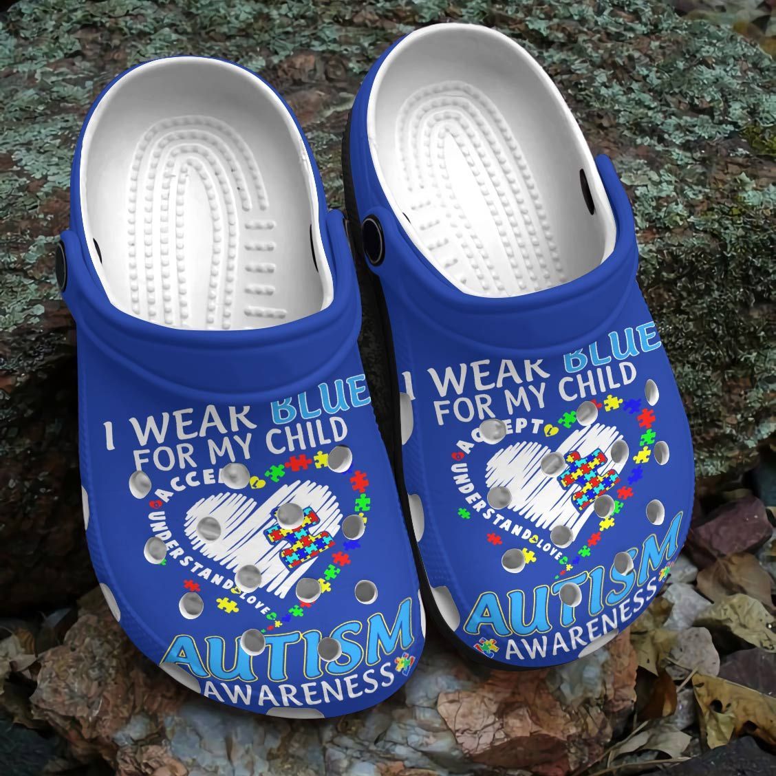 Autism Personalized Clog Custom Crocs Comfortablefashion Style Comfortable For Women Men Kid Print 3D I Wear Blue Autism Personalized Clog Custom Crocs Comfortablefashion Style Comfortable For Women Men Kid Print 3D I Wear Blue