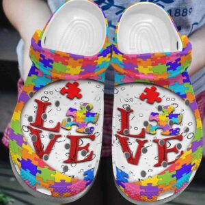 Autism Personalized Clog Custom Crocs Comfortablefashion Style Comfortable For Women Men Kid Print 3D Love Ver 2
