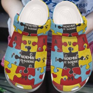Autism Personalized Clog Custom Crocs Comfortablefashion Style Comfortable For Women Men Kid Print 3D Normal Is Boring