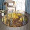 Autumn Deer Round Carpet Floor Rug Living Room Bedroom Decor Round Area Rug Carpet