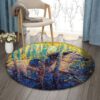 Autumn Forest Horse Round Carpet Floor Rug Living Room Bedroom Decor Round Area Rug Carpet