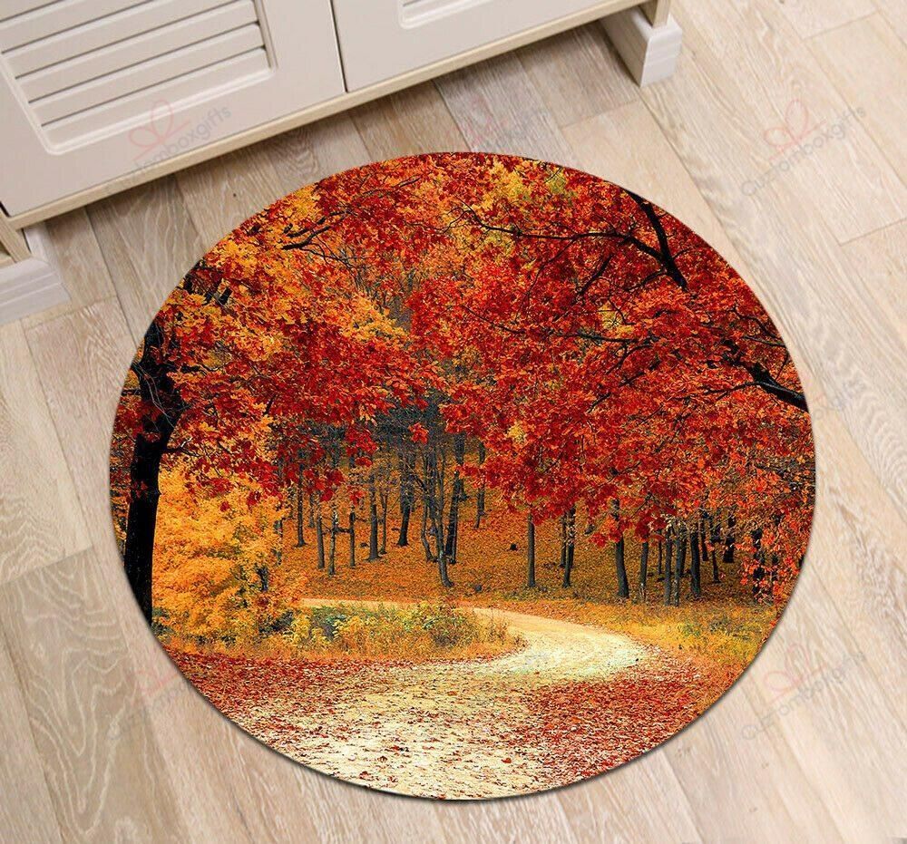 Autumn Forest Trees Round Carpet Floor Rug Living Room Bedroom Decor Round Area Rug Carpet Autumn Forest Trees Round Carpet Floor Rug Living Room Bedroom Decor Round Area Rug Carpet