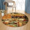 Autumn Round Carpet Floor Rug Living Room Bedroom Decor Round Area Rug Carpet