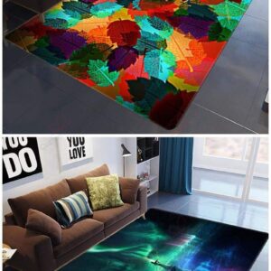 Autumn Leaves Colorful Rug Sport Decor Gift Floor Decor Living Room Carpet Rug Area Rug - 3edd3cccf140