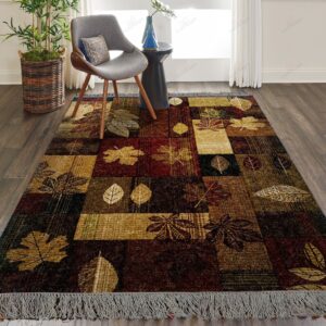Autumn Leaves Falling Lodge Rug Sport Decor Gift Floor Decor Living Room Carpet Rug Area Rug - 135bf1eba304