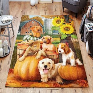 Autumn Puppies Rug Sport Decor Gift Floor Decor Living Room Carpet Rug Area Rug - 951a7321f1c6