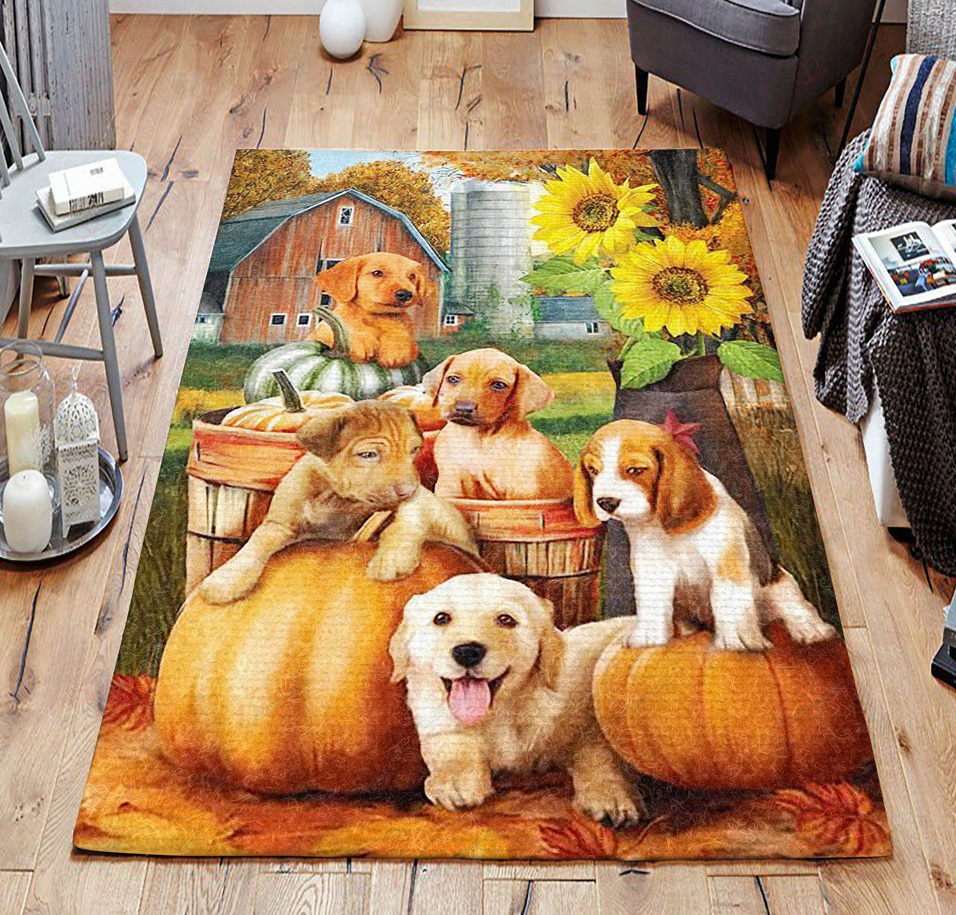 Autumn Puppies Rug Sport Decor Gift Floor Decor Living Room Carpet Rug Area Rug - 951a7321f1c6 Autumn Puppies Rug Sport Decor Gift Floor Decor Living Room Carpet Rug Area Rug - 951a7321f1c6