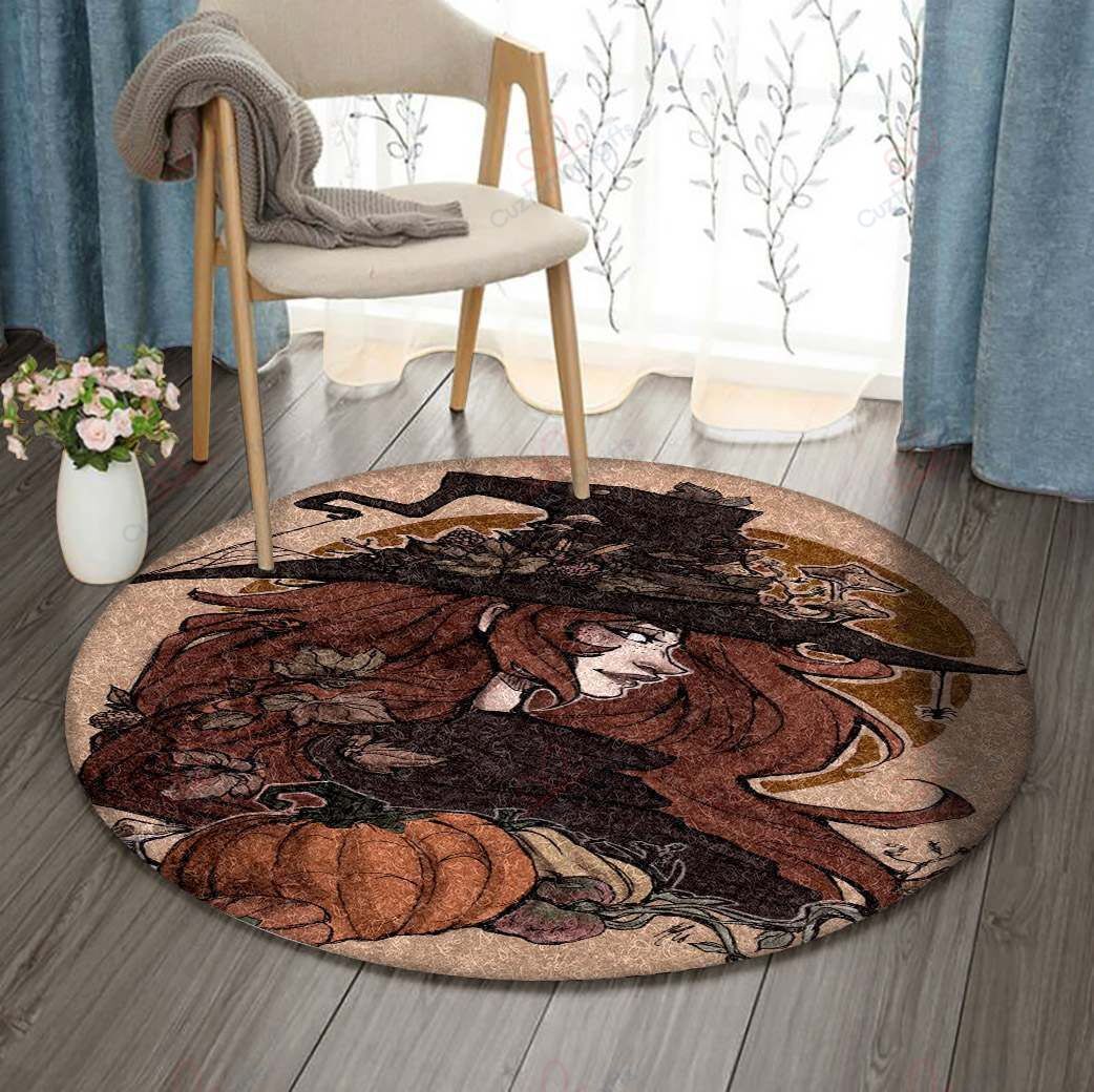 Autumn Witch Round Carpet Floor Rug Living Room Bedroom Decor Round Area Rug Carpet Autumn Witch Round Carpet Floor Rug Living Room Bedroom Decor Round Area Rug Carpet