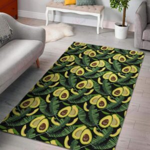 Avocado Floral Palm Leaves Rug Sport Decor Gift Floor Decor Living Room Carpet Rug Area Rug - c3e77bcedd2a