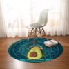 Avocado Yoga Round Carpet Floor Rug Living Room Bedroom Decor Round Area Rug Carpet