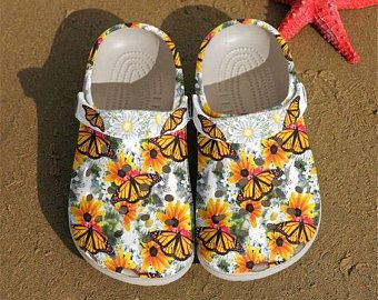 Awesome Monarch Butterfly On Daisy Crocs Crocband Clog Clog Comfortable For Mens And Womens Classic Clog Water Shoes Comfortable Awesome Monarch Butterfly On Daisy Crocs Crocband Clog Clog Comfortable For Mens And Womens Classic Clog Water Shoes Comfortable