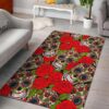 Awesome Rosy Skull Rectangle Rug Sport Decor Gift Floor Decor Living Room Carpet Rug Area Rug - 546a22458814