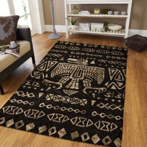 Aztec Eagle And Ornaments Gold Rug Sport Decor Gift Floor Decor Living Room Carpet Rug Area Rug - 7a1b98935c3c