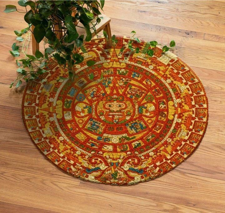 Aztec Emprire Round Carpet Floor Rug Living Room Bedroom Decor Round Area Rug Carpet Aztec Emprire Round Carpet Floor Rug Living Room Bedroom Decor Round Area Rug Carpet