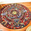 Aztec Round Carpet Floor Rug Living Room Bedroom Decor Round Area Rug Carpet