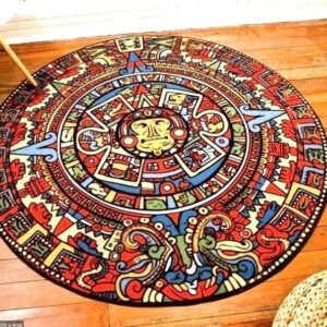 Aztec Round Carpet Floor Rug Living Room Bedroom Decor Round Area Rug Carpet