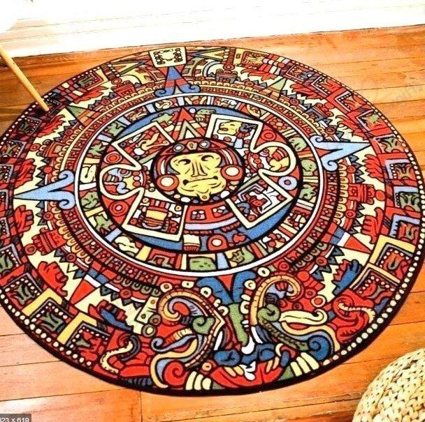 Aztec Round Carpet Floor Rug Living Room Bedroom Decor Round Area Rug Carpet Aztec Round Carpet Floor Rug Living Room Bedroom Decor Round Area Rug Carpet