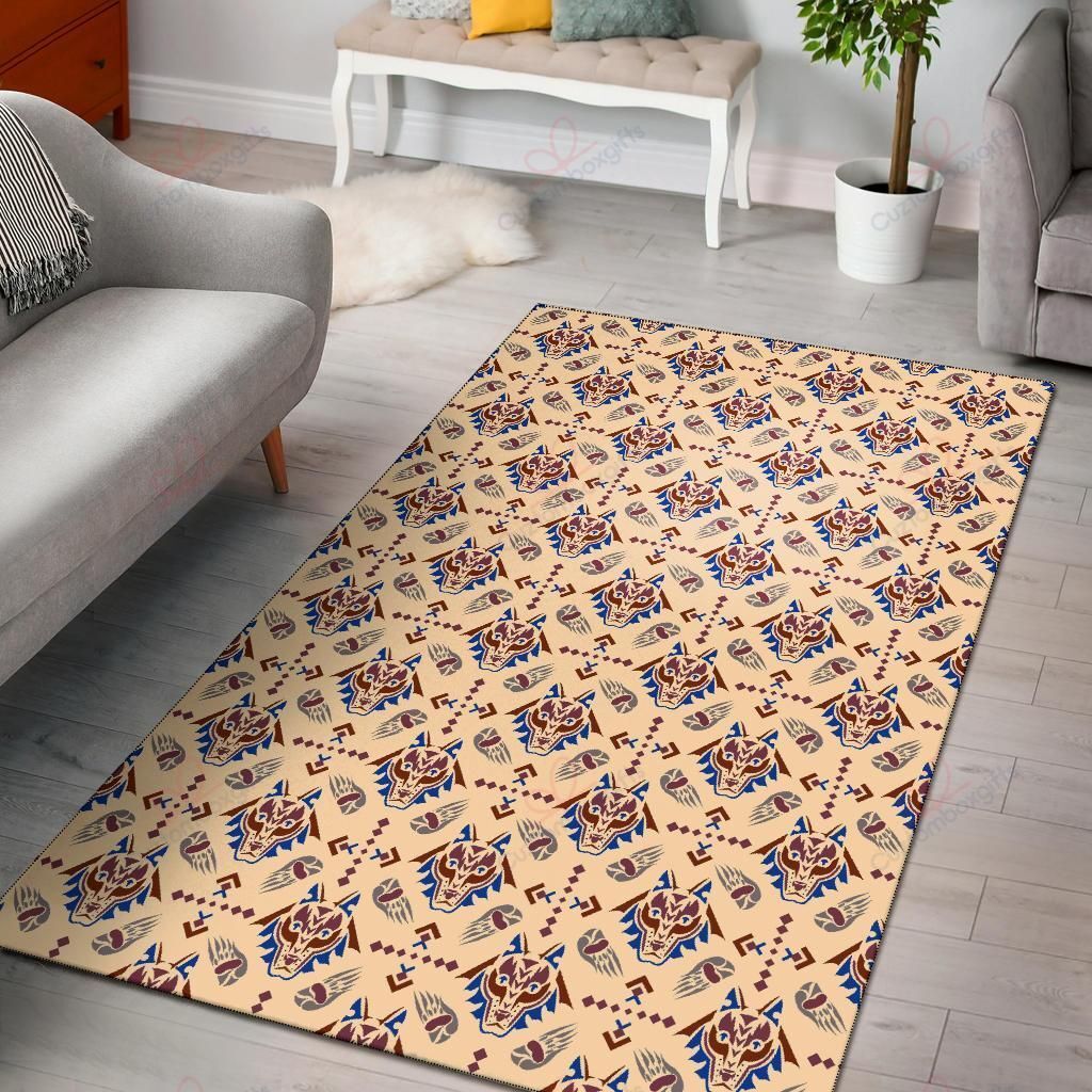 Aztec Wolf Pattern 3 Rug Sport Decor Gift Floor Decor Living Room Carpet Rug Area Rug - e887257c348c Aztec Wolf Pattern 3 Rug Sport Decor Gift Floor Decor Living Room Carpet Rug Area Rug - e887257c348c