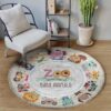 Baby Animal Round Carpet Floor Rug Living Room Bedroom Decor Round Area Rug Carpet