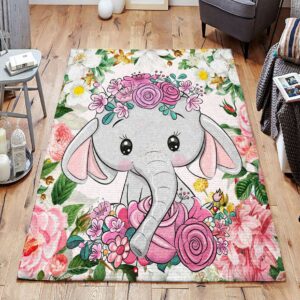 Baby Elephant Rug Sport Decor Gift Floor Decor Living Room Carpet Rug Area Rug - 621638f71c24