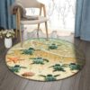 Baby Turtles On The Beach Round Carpet Floor Rug Living Room Bedroom Decor Round Area Rug Carpet