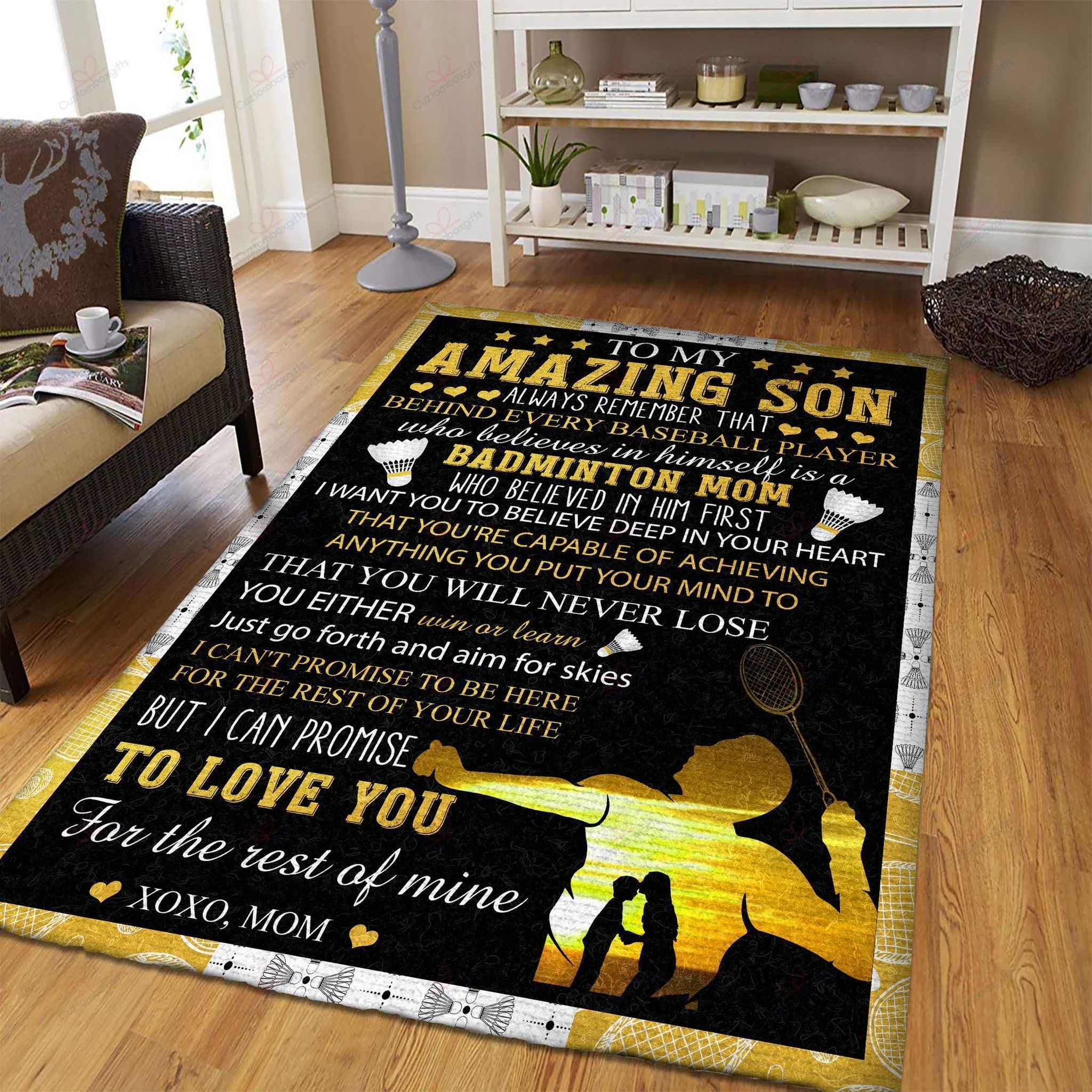 Badminton To My Amazing Son You Either Win Or Learn Rug Sport Decor Gift Floor Decor Living Room Carpet Rug Area Rug - e9a8451158de Badminton To My Amazing Son You Either Win Or Learn Rug Sport Decor Gift Floor Decor Living Room Carpet Rug Area Rug - e9a8451158de