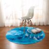 Bahaman Sea Blue Dreamcatcher Round Carpet Floor Rug Living Room Bedroom Decor Round Area Rug Carpet
