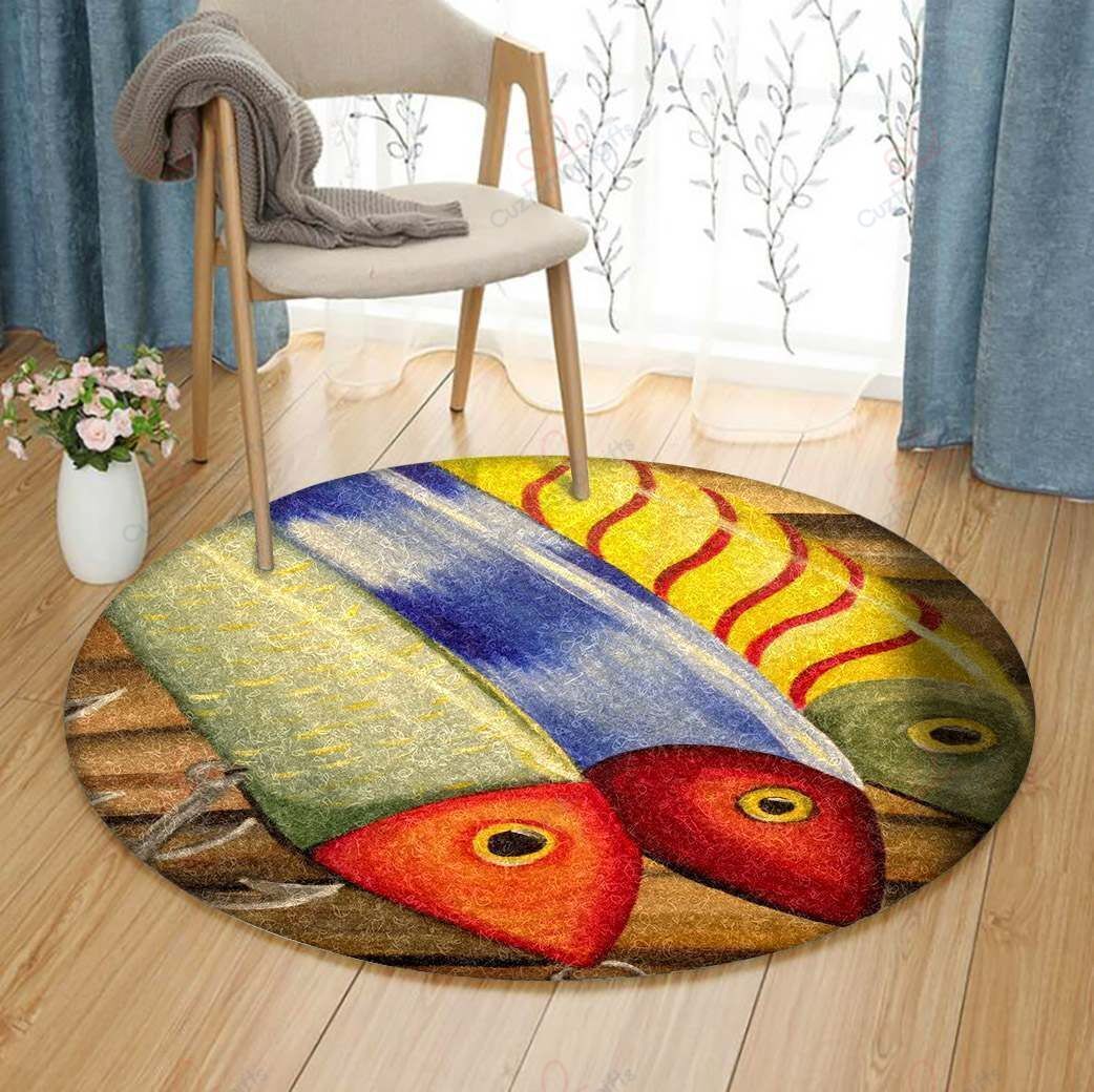Bait Fish Round Carpet Floor Rug Living Room Bedroom Decor Round Area Rug Carpet Bait Fish Round Carpet Floor Rug Living Room Bedroom Decor Round Area Rug Carpet