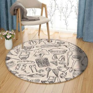 Baking Round Carpet Floor Rug Living Room Bedroom Decor Round Area Rug Carpet