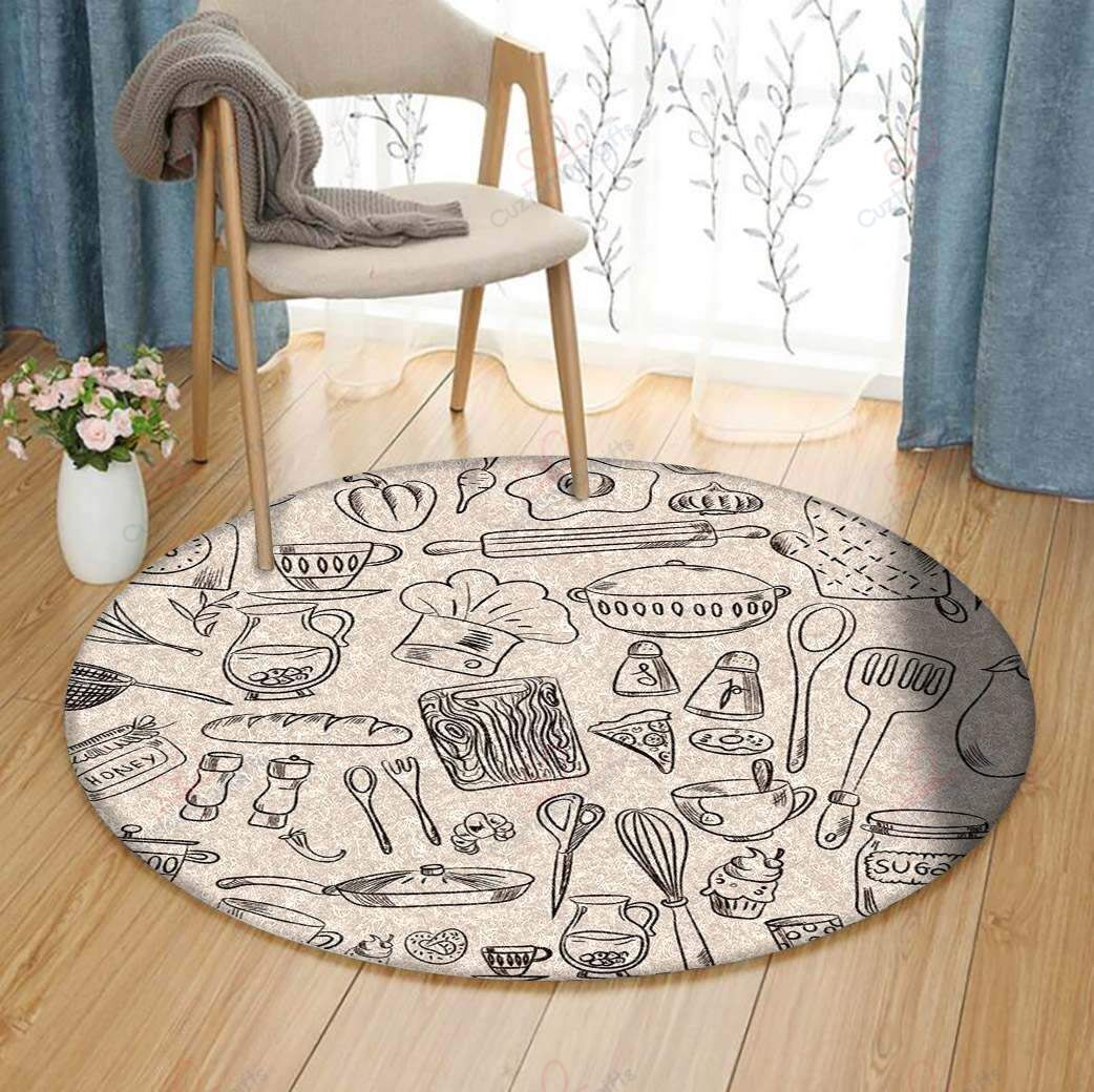 Baking Pattern 1 Round Carpet Floor Rug Living Room Bedroom Decor Round Area Rug Carpet Baking Pattern 1 Round Carpet Floor Rug Living Room Bedroom Decor Round Area Rug Carpet